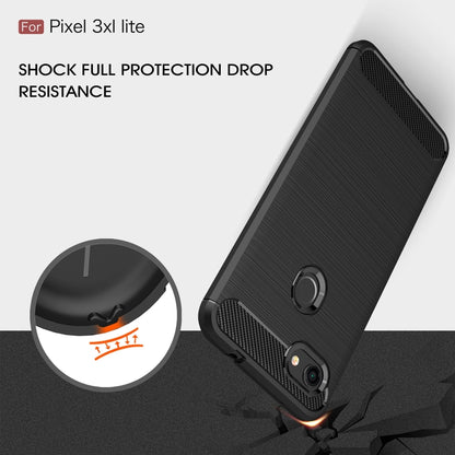 เคส TPU กันกระแทกคาร์บอนไฟเบอร์เนื้อแปรงสำหรับ Google Pixel 3XL Lite, For Google Pixel 3XL Lite