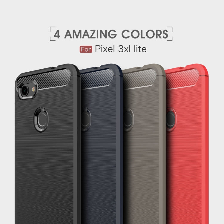 เคส TPU กันกระแทกคาร์บอนไฟเบอร์เนื้อแปรงสำหรับ Google Pixel 3XL Lite, For Google Pixel 3XL Lite