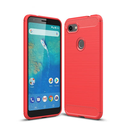 เคส TPU กันกระแทกคาร์บอนไฟเบอร์เนื้อแปรงสำหรับ Google Pixel 3XL Lite, For Google Pixel 3XL Lite