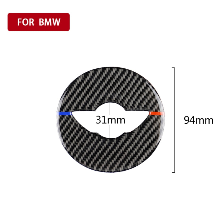สีแดงสีฟ้าพวงมาลัยรถ F แชสซีโลโก้คาร์บอนไฟเบอร์สติกเกอร์ตกแต่งสำหรับ BMW Mini Cooper F55/F56/ f60/Countryman F60, For BMW Mini F55 (Red Blue Color)