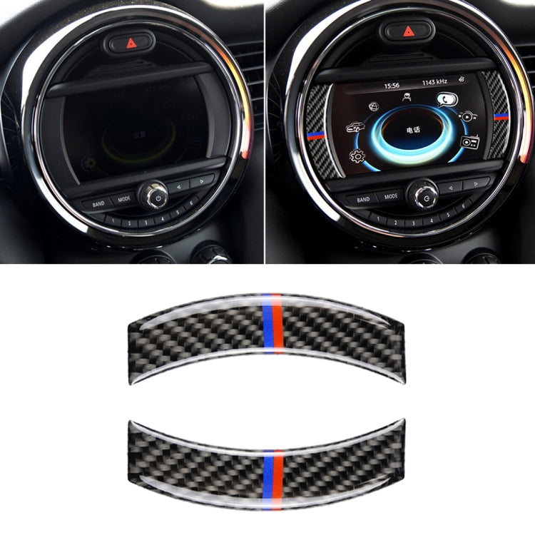 2 ชิ้นสีแดงสีฟ้าสีรถ F แชสซีแผงนำทางคาร์บอนไฟเบอร์สติกเกอร์ตกแต่งสำหรับ BMW Mini Cooper Countryman Clubman F54 / F55 / F56 / F60, For BMW Mini F54 (Red Blue Color)