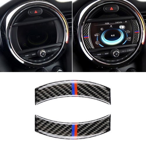 2 ชิ้นสีแดงสีฟ้าสีรถ F แชสซีแผงนำทางคาร์บอนไฟเบอร์สติกเกอร์ตกแต่งสำหรับ BMW Mini Cooper Countryman Clubman F54 / F55 / F56 / F60, For BMW Mini F54 (Red Blue Color)