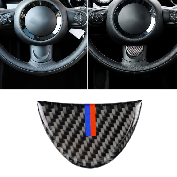 สีแดงสีฟ้าสีพวงมาลัยรถคาร์บอนไฟเบอร์สติกเกอร์ตกแต่งสำหรับ BMW Mini R53 / R55 / R57 / R58 / R59 / R60 / R50 / R52 / F55 / F56, For BMW Mini R53 (Red Blue Color)