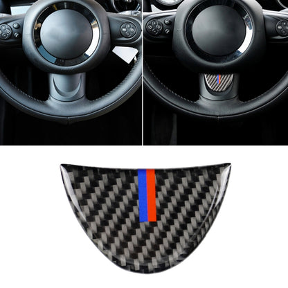 สีแดงสีฟ้าสีพวงมาลัยรถคาร์บอนไฟเบอร์สติกเกอร์ตกแต่งสำหรับ BMW Mini R53 / R55 / R57 / R58 / R59 / R60 / R50 / R52 / F55 / F56, For BMW Mini R53 (Red Blue Color)