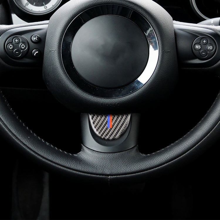สีแดงสีฟ้าสีพวงมาลัยรถคาร์บอนไฟเบอร์สติกเกอร์ตกแต่งสำหรับ BMW Mini R53 / R55 / R57 / R58 / R59 / R60 / R50 / R52 / F55 / F56, For BMW Mini R53 (Red Blue Color)