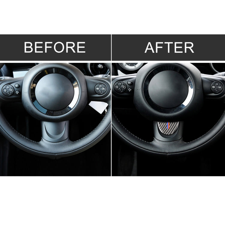 สีแดงสีฟ้าสีพวงมาลัยรถคาร์บอนไฟเบอร์สติกเกอร์ตกแต่งสำหรับ BMW Mini R53 / R55 / R57 / R58 / R59 / R60 / R50 / R52 / F55 / F56, For BMW Mini R53 (Red Blue Color)