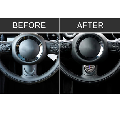 สีแดงสีฟ้าสีพวงมาลัยรถคาร์บอนไฟเบอร์สติกเกอร์ตกแต่งสำหรับ BMW Mini R53 / R55 / R57 / R58 / R59 / R60 / R50 / R52 / F55 / F56, For BMW Mini R53 (Red Blue Color)