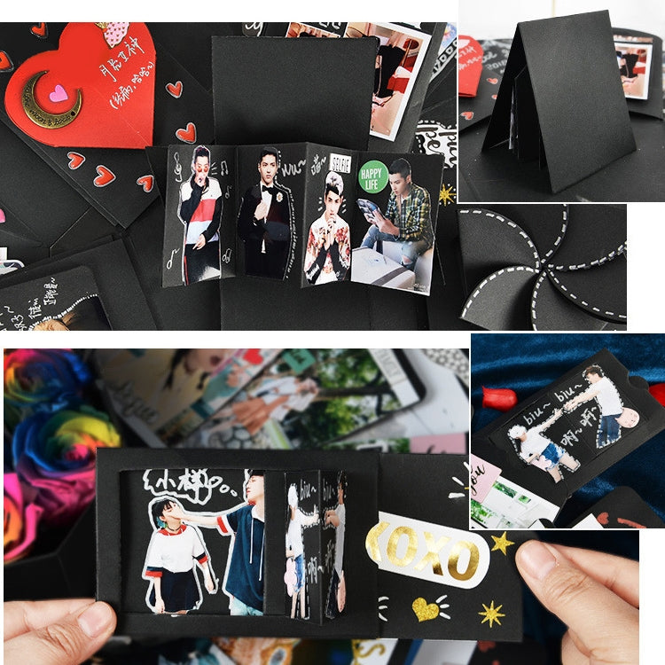 รูปหัวใจ DIY อัลบั้มรูปทำมือเซอร์ไพร์สระเบิดกำยำกล่องของขวัญ, DIY Album