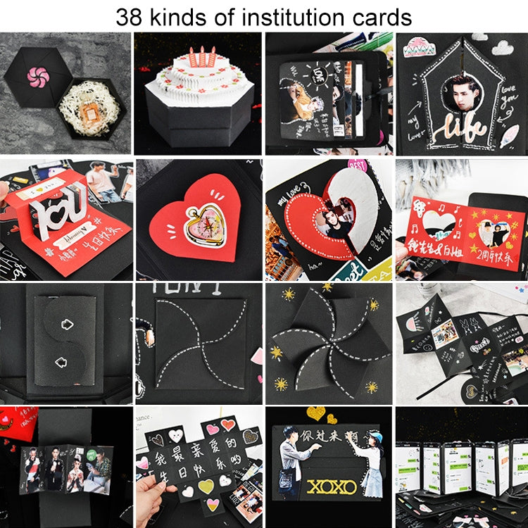 รูปหัวใจ DIY อัลบั้มรูปทำมือเซอร์ไพร์สระเบิดกำยำกล่องของขวัญ, DIY Album