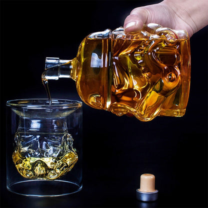 ขวดแก้วหม้อไวน์ขวดเหล้าคริสตัลใสวอดก้าขวดเหล้าของขวัญความจุ: 650 มล, Glass Bottle