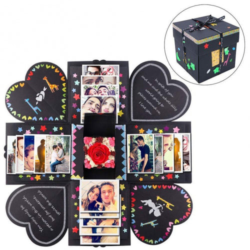 Creative DIY Handmade อัลบั้มภาพหนังสือที่ระลึก Surprise ระเบิดกล่องของขวัญสำเร็จรูป + รุ่น PVC, Handmade Photo Album