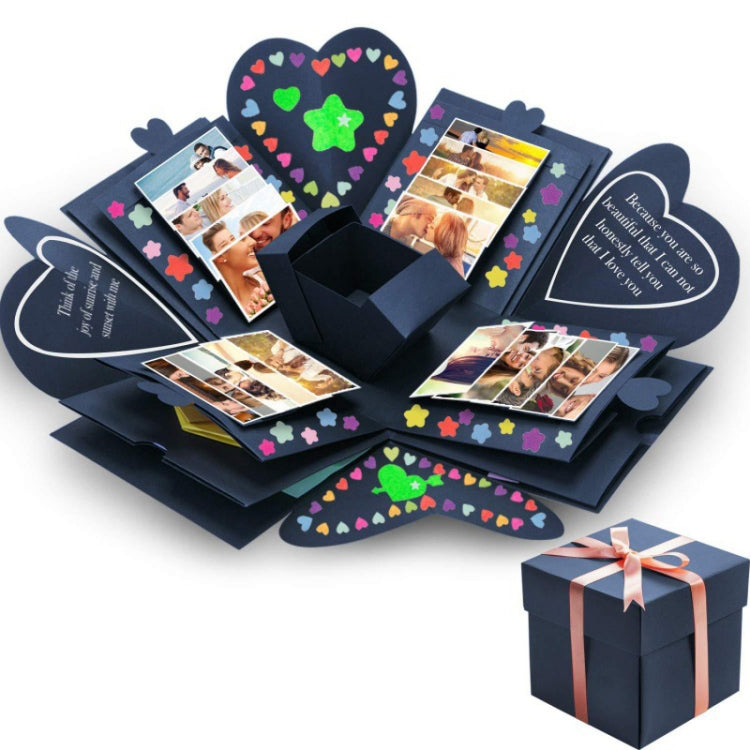 Creative DIY Handmade อัลบั้มภาพหนังสือที่ระลึก Surprise ระเบิดกล่องของขวัญสำเร็จรูป + รุ่น PVC, Handmade Photo Album