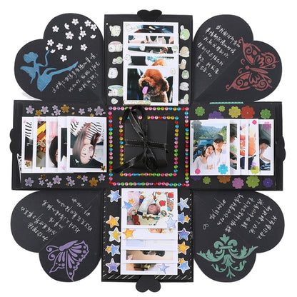 Creative DIY Handmade อัลบั้มภาพหนังสือที่ระลึก Surprise ระเบิดกล่องของขวัญสำเร็จรูป + รุ่น PVC, Handmade Photo Album