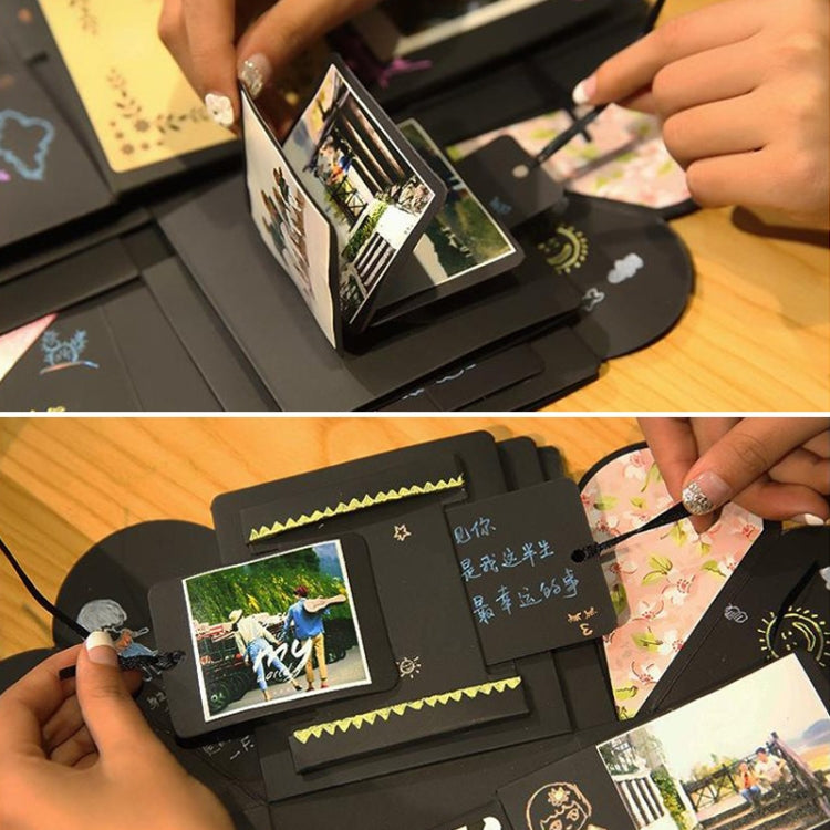 Creative DIY Handmade อัลบั้มภาพหนังสือที่ระลึก Surprise ระเบิดกล่องของขวัญสำเร็จรูป + รุ่น PVC, Handmade Photo Album
