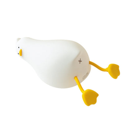 การชาร์จ USB 1W LED Lie Flat Duck ซิลิโคน Touch Sensing Night Light, Flat Duck