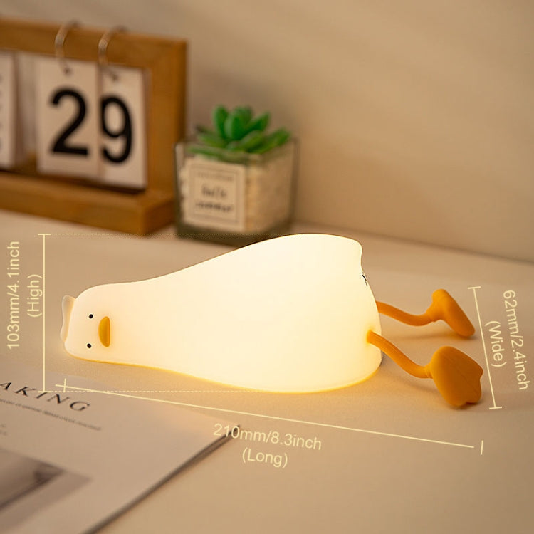 การชาร์จ USB 1W LED Lie Flat Duck ซิลิโคน Touch Sensing Night Light, Flat Duck
