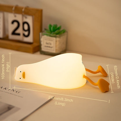 การชาร์จ USB 1W LED Lie Flat Duck ซิลิโคน Touch Sensing Night Light, Flat Duck