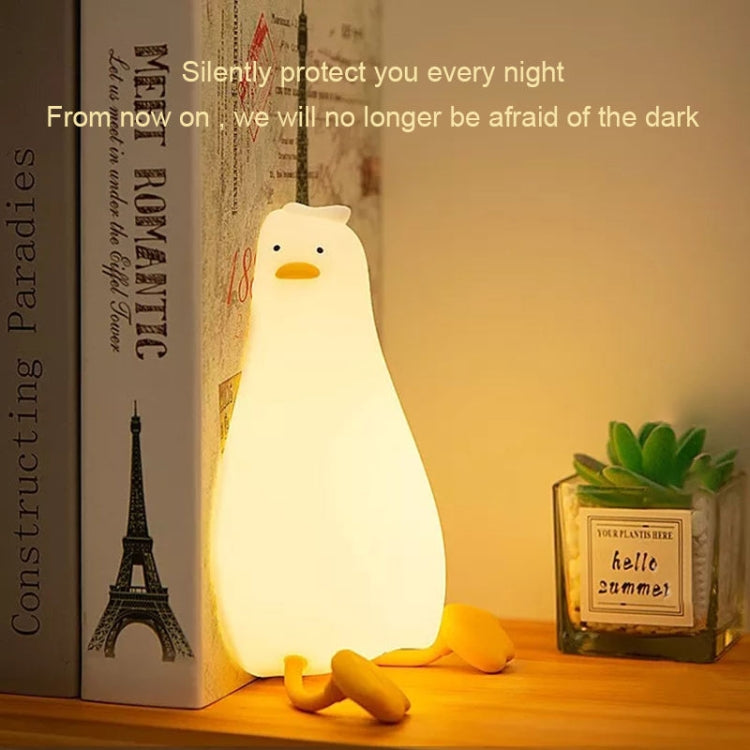 การชาร์จ USB 1W LED Lie Flat Duck ซิลิโคน Touch Sensing Night Light, Flat Duck