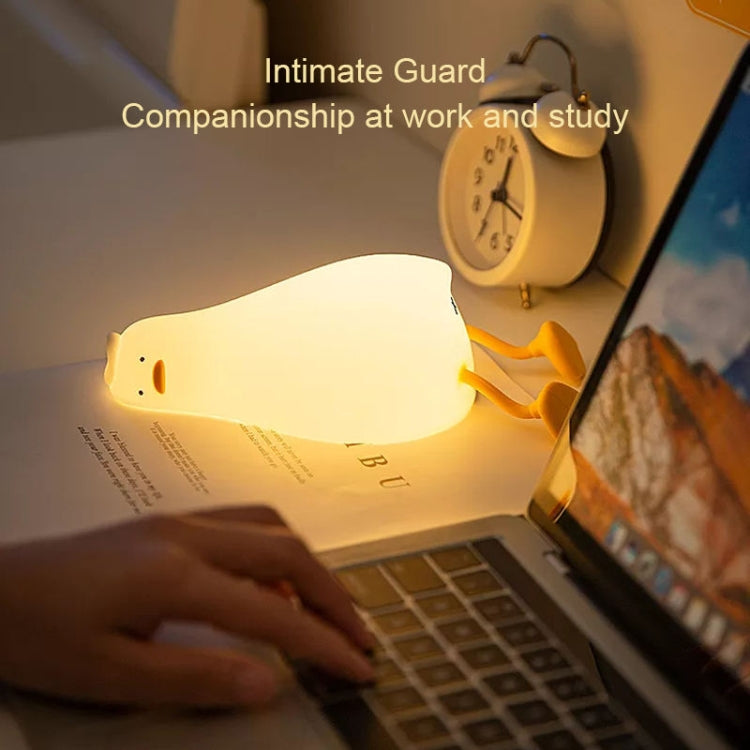 การชาร์จ USB 1W LED Lie Flat Duck ซิลิโคน Touch Sensing Night Light, Flat Duck
