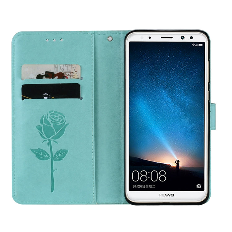 สำหรับ Huawei Mate 10 Lite Rose นูนซองหนัง PU สิ่งแวดล้อมพลิกแนวนอนพร้อมตัวยึดและช่องเสียบการ์ดและกระเป๋าสตางค์, For Huawei Mate 10 Lite, Huawei Mate 10 Lite