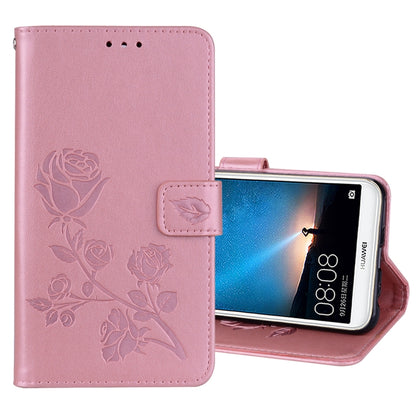 สำหรับ Huawei Mate 10 Lite Rose นูนซองหนัง PU สิ่งแวดล้อมพลิกแนวนอนพร้อมตัวยึดและช่องเสียบการ์ดและกระเป๋าสตางค์, For Huawei Mate 10 Lite, Huawei Mate 10 Lite