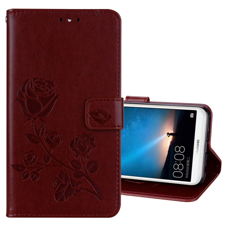 สำหรับ Huawei Mate 10 Lite Rose นูนซองหนัง PU สิ่งแวดล้อมพลิกแนวนอนพร้อมตัวยึดและช่องเสียบการ์ดและกระเป๋าสตางค์, For Huawei Mate 10 Lite, Huawei Mate 10 Lite