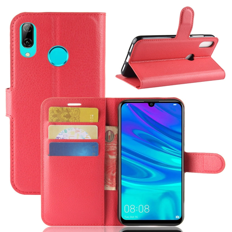 ซองหนังพลิกแนวนอนเนื้อลิ้นจี่สำหรับ Huawei P30 Lite พร้อมกระเป๋าสตางค์และที่ใส่และช่องเสียบการ์ด, For Huawei P30 Lite