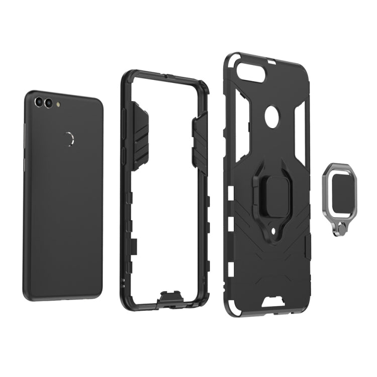 เคสกันกระแทก PC + TPU สำหรับ Huawei Y9 2018 พร้อมที่วางแหวนแม่เหล็ก, For Huawei Y9 2018