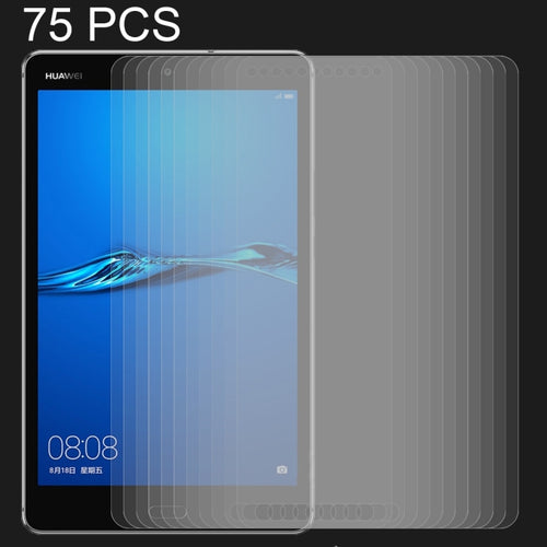 75 ชิ้นสำหรับ Huawei MediaPad M3 Lite 8.0 นิ้ว 0.3 มิลลิเมตร 9H ความแข็งพื้นผิวฟิล์มกระจกนิรภัยป้องกันการระเบิด, For M3 Lite 8.0