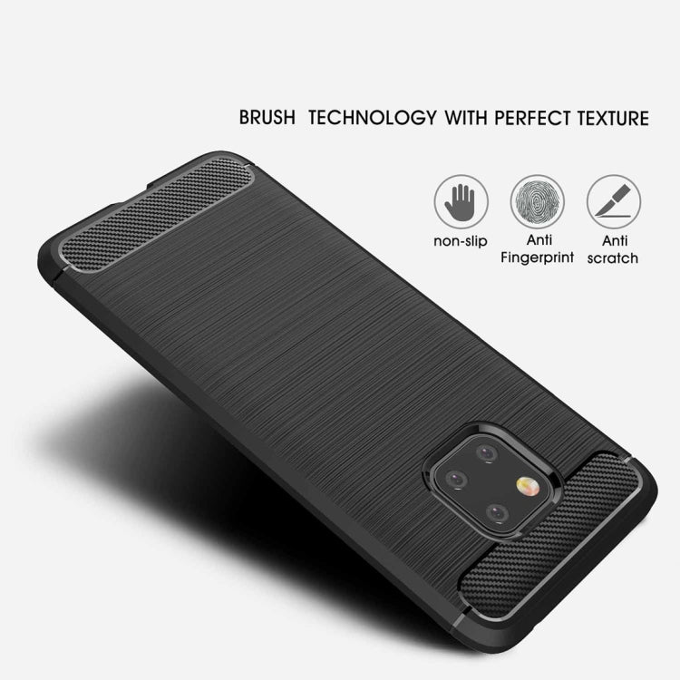 เคส TPU กันกระแทกคาร์บอนไฟเบอร์เนื้อแปรงสำหรับ Huawei Mate 20 Pro, For Mate 20 Pro, For Huawei Mate 20 Pro