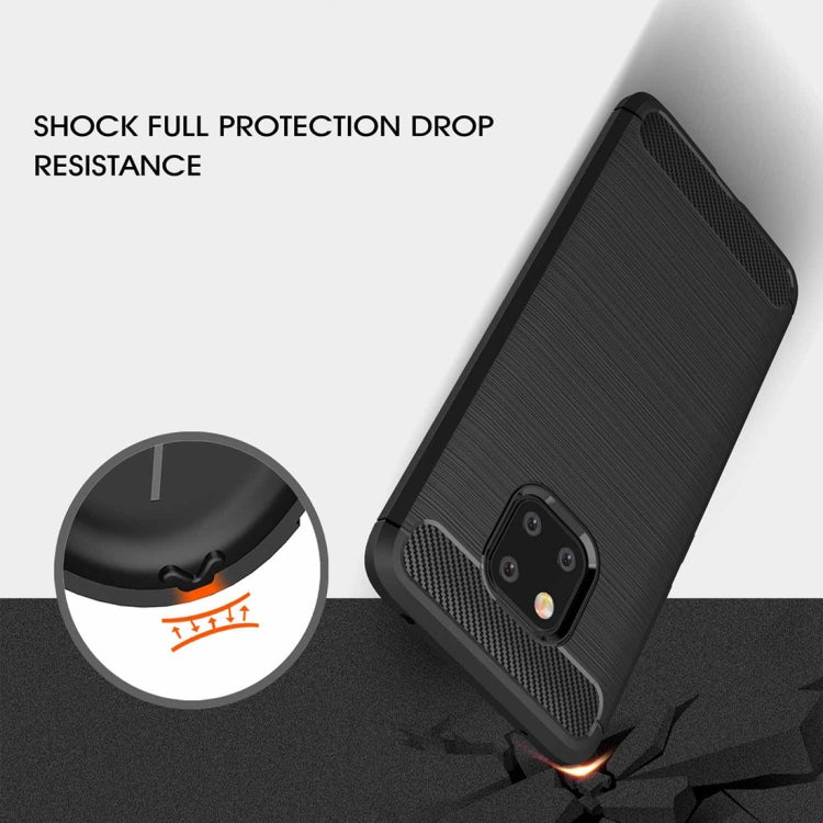 เคส TPU กันกระแทกคาร์บอนไฟเบอร์เนื้อแปรงสำหรับ Huawei Mate 20 Pro, For Mate 20 Pro, For Huawei Mate 20 Pro