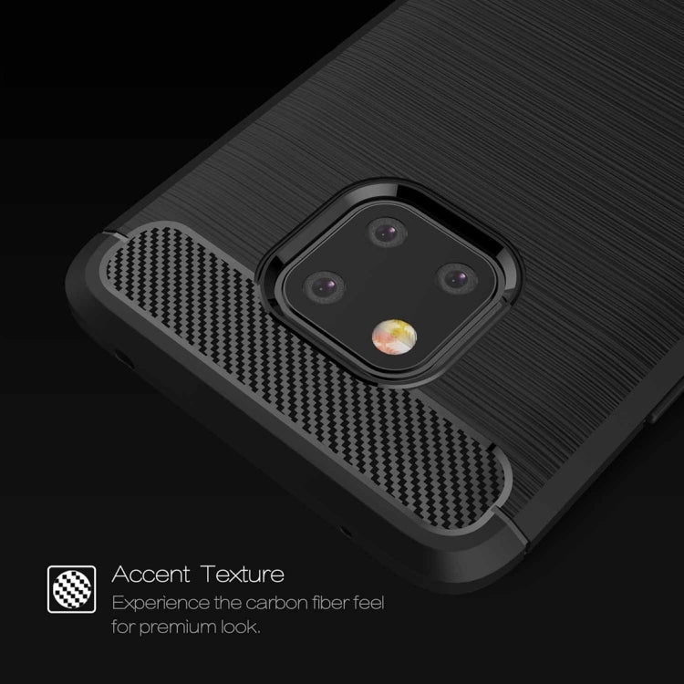 เคส TPU กันกระแทกคาร์บอนไฟเบอร์เนื้อแปรงสำหรับ Huawei Mate 20 Pro, For Mate 20 Pro, For Huawei Mate 20 Pro