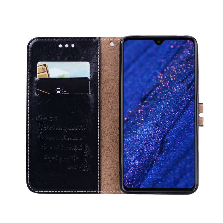 ซองหนังพลิกแนวนอนเนื้อน้ำมันขี้ผึ้งสไตล์ธุรกิจสำหรับ Huawei Mate 20 พร้อมตัวยึดและช่องเสียบการ์ดและกระเป๋าสตางค์, For Huawei Mate 20