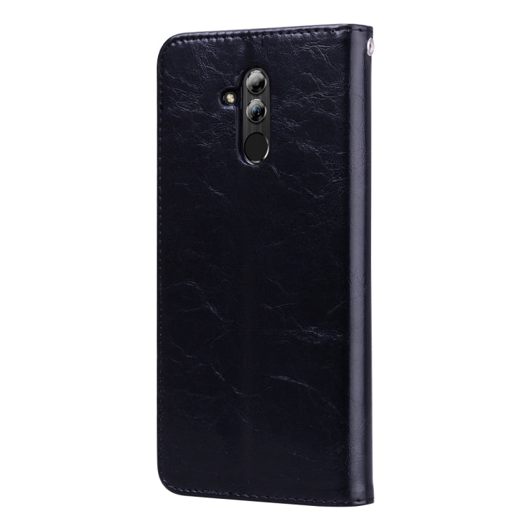 ซองหนังพลิกแนวนอนเนื้อน้ำมันขี้ผึ้งสไตล์ธุรกิจสำหรับ Huawei Mate 20 Lite พร้อมตัวยึดและช่องเสียบการ์ดและกระเป๋าสตางค์, For Huawei Mate 20 Lite
