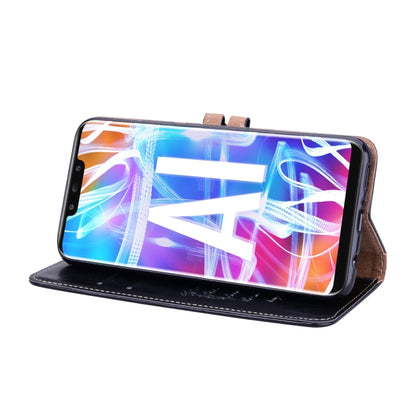 ซองหนังพลิกแนวนอนเนื้อน้ำมันขี้ผึ้งสไตล์ธุรกิจสำหรับ Huawei Mate 20 Lite พร้อมตัวยึดและช่องเสียบการ์ดและกระเป๋าสตางค์, For Huawei Mate 20 Lite