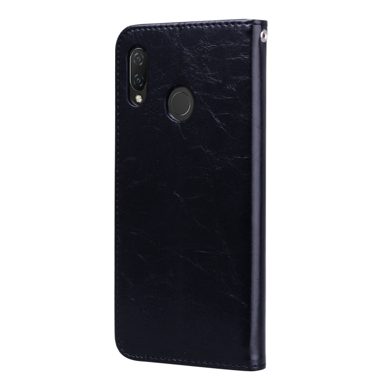 ซองหนังพลิกแนวนอนเนื้อน้ำมันขี้ผึ้งสไตล์ธุรกิจสำหรับ Huawei Nova 3i & P smart Plus พร้อมตัวยึดและช่องเสียบการ์ดและกระเป๋าสตางค์, For Huawei Nova 3i