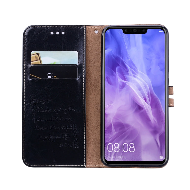 ซองหนังพลิกแนวนอนเนื้อน้ำมันขี้ผึ้งสไตล์ธุรกิจสำหรับ Huawei Nova 3i & P smart Plus พร้อมตัวยึดและช่องเสียบการ์ดและกระเป๋าสตางค์, For Huawei Nova 3i