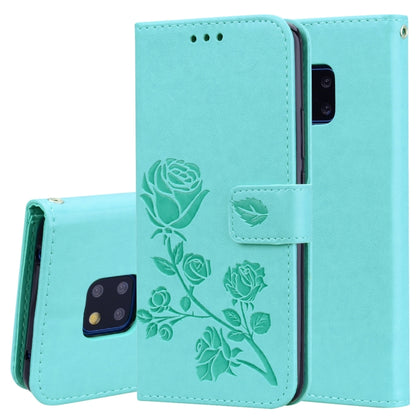 ซองหนัง PU แบบพลิกแนวนอนลายดอกกุหลาบสำหรับ Huawei Mate 20 Pro พร้อมตัวยึดและช่องเสียบการ์ดและกระเป๋าสตางค์, For Huawei Mate 20 Pro, Huawei Mate 20 Pro