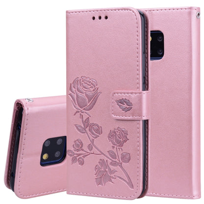 ซองหนัง PU แบบพลิกแนวนอนลายดอกกุหลาบสำหรับ Huawei Mate 20 Pro พร้อมตัวยึดและช่องเสียบการ์ดและกระเป๋าสตางค์, For Huawei Mate 20 Pro, Huawei Mate 20 Pro