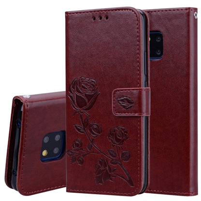 ซองหนัง PU แบบพลิกแนวนอนลายดอกกุหลาบสำหรับ Huawei Mate 20 Pro พร้อมตัวยึดและช่องเสียบการ์ดและกระเป๋าสตางค์, For Huawei Mate 20 Pro, Huawei Mate 20 Pro