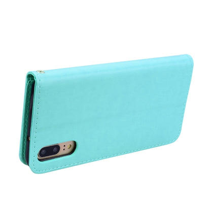 ซองหนัง PU แบบพลิกแนวนอนลายดอกกุหลาบสำหรับ Huawei P20 พร้อมตัวยึดและช่องเสียบการ์ดและกระเป๋าสตางค์, For Huawei P20, Huawei P20
