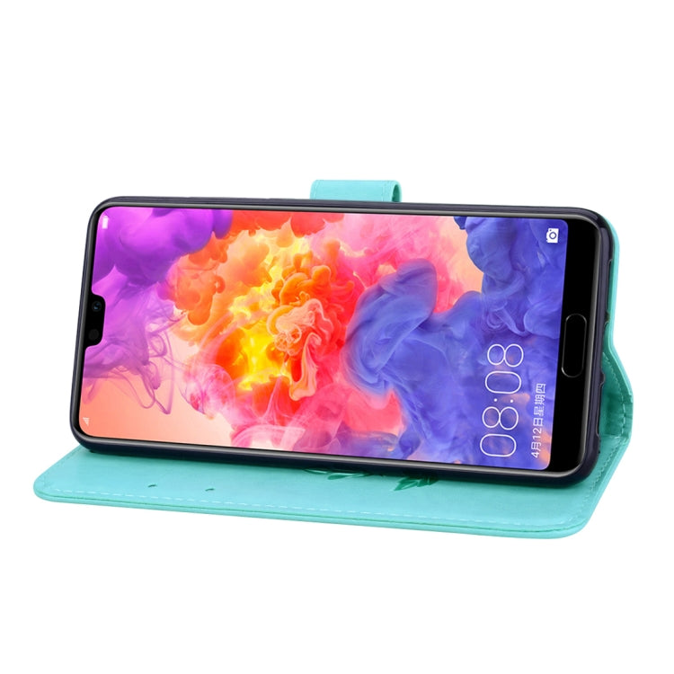 ซองหนัง PU แบบพลิกแนวนอนลายดอกกุหลาบสำหรับ Huawei P20 พร้อมตัวยึดและช่องเสียบการ์ดและกระเป๋าสตางค์, For Huawei P20, Huawei P20