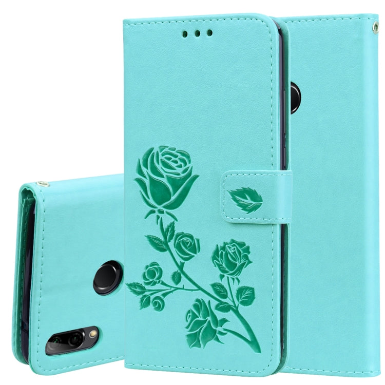 ซองหนัง PU แบบพลิกแนวนอนลายดอกกุหลาบสำหรับ Huawei Y9 (2019) พร้อมตัวยึดและช่องเสียบการ์ดและกระเป๋าสตางค์, For Huawei Y9 (2019), Huawei Y9 (2019)
