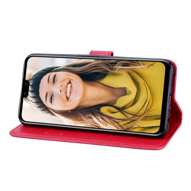 ซองหนัง PU แบบพลิกแนวนอนลายดอกกุหลาบสำหรับ Huawei Y9 (2019) พร้อมตัวยึดและช่องเสียบการ์ดและกระเป๋าสตางค์, For Huawei Y9 (2019), Huawei Y9 (2019)