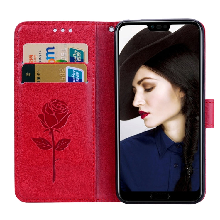 ซองหนัง PU แบบพลิกแนวนอนลายดอกกุหลาบสำหรับ Huawei Honor 10 Lite พร้อมตัวยึดและช่องเสียบการ์ดและกระเป๋าสตางค์, For Huawei Honor 10 Lite, Huawei Honor 10 Lite