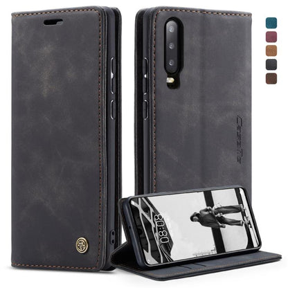 CaseMe-013 ซองหนังพลิกแนวนอน Retro Frosted มัลติฟังก์ชั่นสำหรับ Huawei P30 พร้อมช่องเสียบการ์ดและที่วางและกระเป๋าสตางค์, For Huawei P30