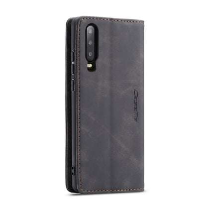 CaseMe-013 ซองหนังพลิกแนวนอน Retro Frosted มัลติฟังก์ชั่นสำหรับ Huawei P30 พร้อมช่องเสียบการ์ดและที่วางและกระเป๋าสตางค์, For Huawei P30