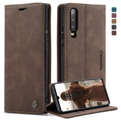 CaseMe-013 ซองหนังพลิกแนวนอน Retro Frosted มัลติฟังก์ชั่นสำหรับ Huawei P30 พร้อมช่องเสียบการ์ดและที่วางและกระเป๋าสตางค์, For Huawei P30