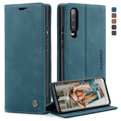 CaseMe-013 ซองหนังพลิกแนวนอน Retro Frosted มัลติฟังก์ชั่นสำหรับ Huawei P30 พร้อมช่องเสียบการ์ดและที่วางและกระเป๋าสตางค์, For Huawei P30
