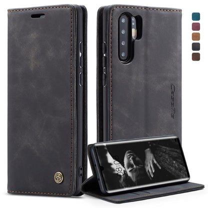 CaseMe-013 ซองหนังพลิกแนวนอน Retro Frosted มัลติฟังก์ชั่นสำหรับ Huawei P30 Pro พร้อมช่องเสียบการ์ดและที่วางและกระเป๋าสตางค์, For Huawei P30 Pro